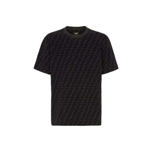 FENDI T-рубашка мужская черная коричневая
