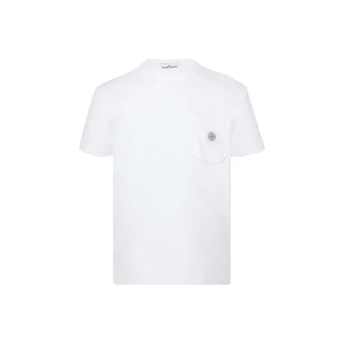 STONE ISLAND Белая Мужская T-Рубашка