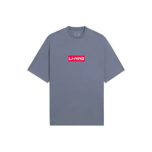 LINING Sports Life Collection Т-рубашка Унисекс Кремниевый Каменный Синий