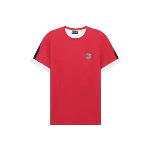 EMPORIO ARMANI EA7 T Рубашка Мужская Красная Белая