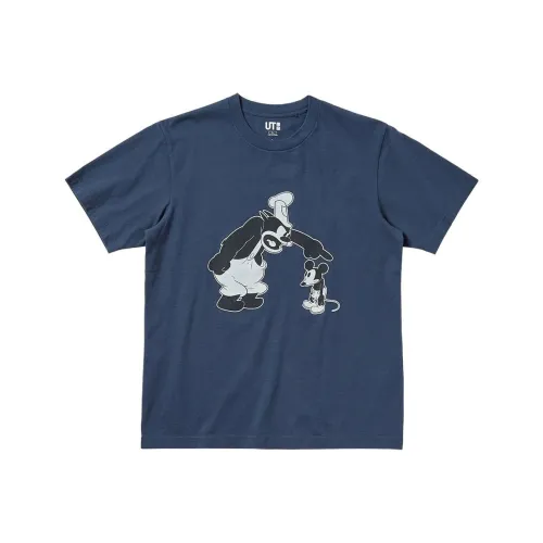 UNIQLO Disney Co Бренд SS22 T Рубашка Унисекс Морской синий