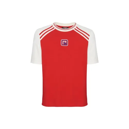 BALMAIN Red Men's T-Shirts BALMAIN Красные Мужские Футболки