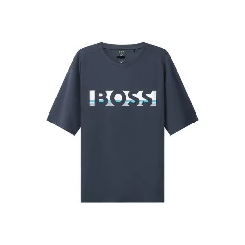 Hugo Boss Короткий рукав T-рубашки Мужской Синий