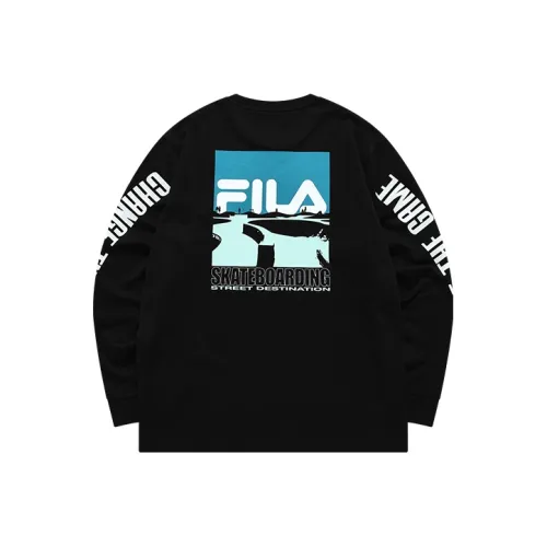 FILA FUSION Рукав с оборванным плечом T-рубашка Мужская Темно-черная