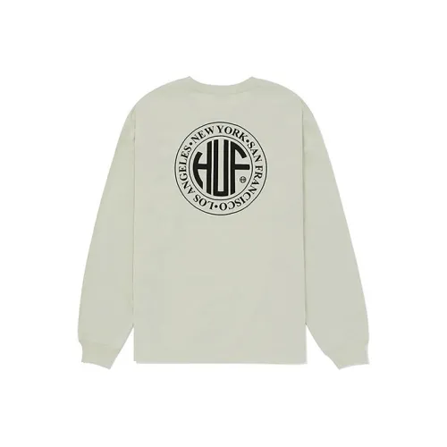 HUF Прямой крой Длинный рукав Т-рубашка Мужская Светлый Умбра