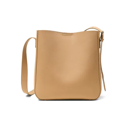 teenmix Коровья кожа с синтетической микрофиброй ведрообразная сумка сумка через плечо женская молочно-чайный абрикос