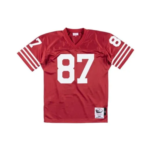 Mitchell Ness Red Men's T-Shirts Mitchell Ness Красные Мужские Футболки