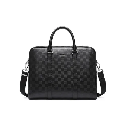 GOLDLION Корова Кожа Ноутбук Сумка Сумка Большая Мужская Черная