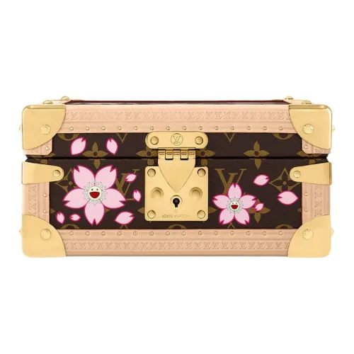 LOUIS VUITTON Takashi Murakami Collaboration Покрытый холст Шкатулка для украшений Мешок для хранения Унисекс Коричневый