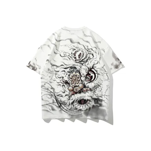 SANSYAS Прямой крой T-рубашка унисекс белого цвета