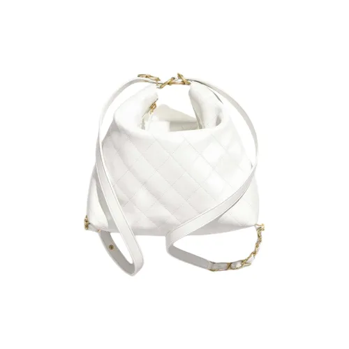 CHANEL Рюкзак из коровьей кожи большой женский белый