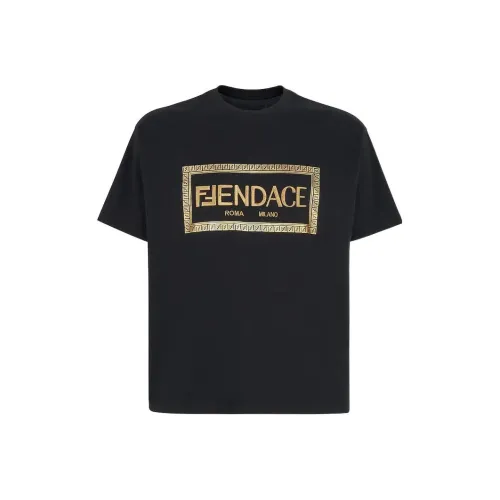 FENDI X VERSACE Рубашка Мужская Черная