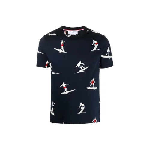 THOM BROWNE Мужские T-рубашки морского синего цвета