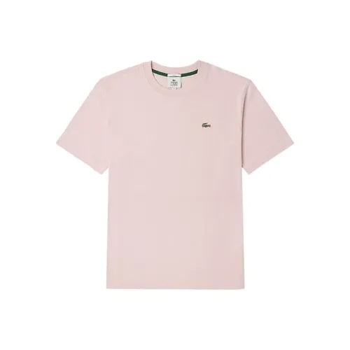 LACOSTE Прямой крой T-рубашка унисекс розовая