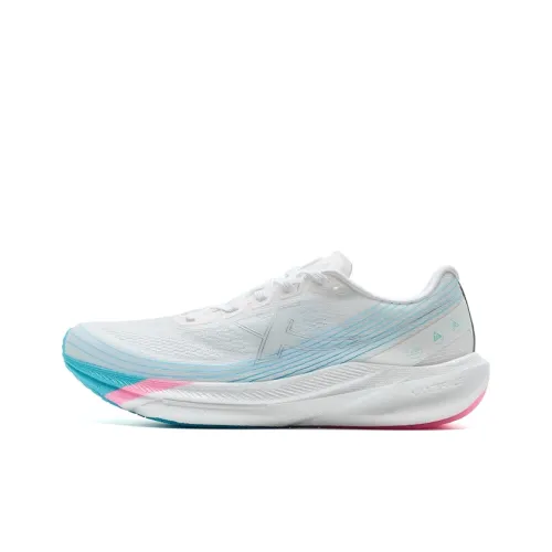 XTEP Slip-resistant Support Rebound Low-Top Training Running Shoes Women's White Pink Blue XTEP Противоскользящие Поддержка Отскок Низкие Кеды Тренировочные Беговые Кроссовки Женские Белые Розовые Синие