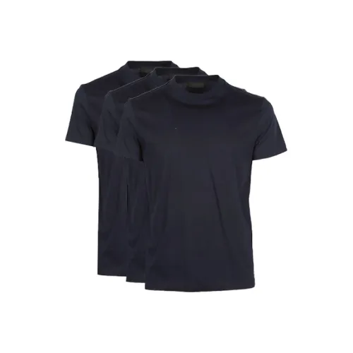PRADA SS21 T-Shirt Мужской 3 Пачка Темно-Синий