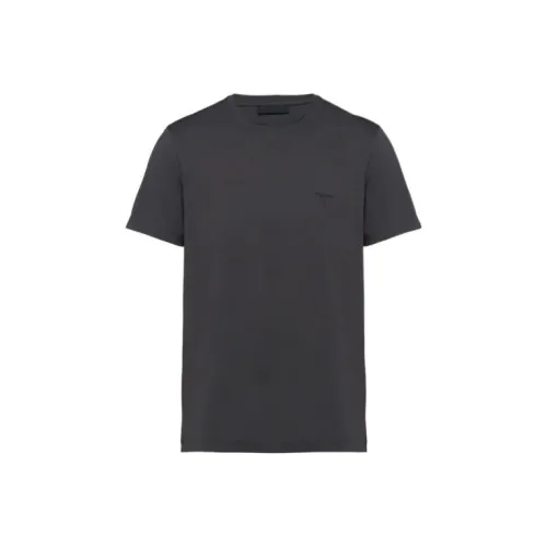 PRADA Черный Серый Цвет Мужская T-Рубашка