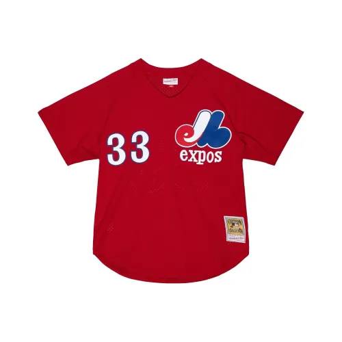 Mitchell Ness Red Men's T-Shirts Mitchell Ness Красные Мужские Футболки