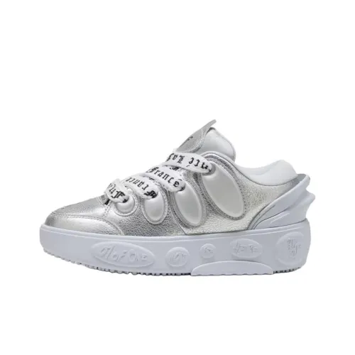 PUMA Chrome Детские баскетбольные кроссовки Low Топ Серебряный Школьный возраст
