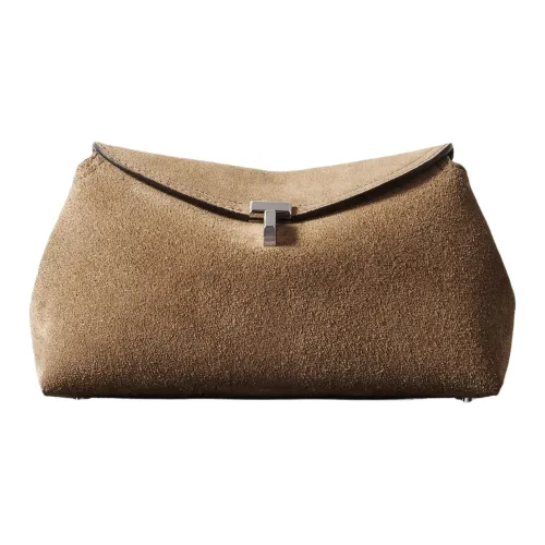 TOTEME T Lock Suede Clutch Women's Brown