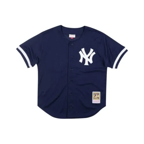 Mitchell Ness Blue Men's T-Shirts Mitchell Ness Синие Мужские Футболки