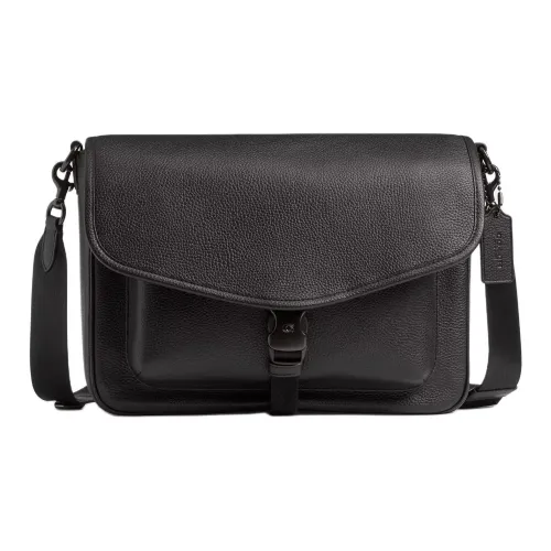 COACH Charter Кожа Курьерская Сумка Сумка через плечо Большая Мужская Черная