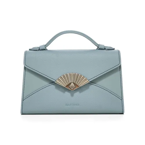 Simedin Сумка через плечо из коровьей кожи маленькая женская туманно-голубой экрю