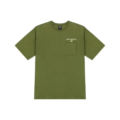 New Balance совместная брендированная футболка с рукавом с оборванным плечом мужская зеленая
