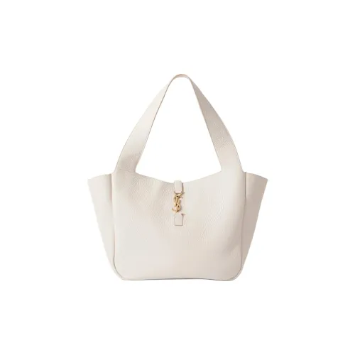 SAINT LAURENT LE5A7 Текстурированная кожа сумка-тоут сумка для покупок сумка через плечо женская экрю