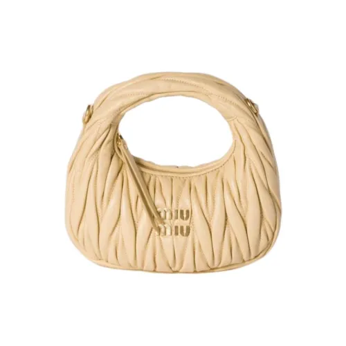 MIU MIU Wander series Сумка из овечьей кожи на одно плечо Мини Женская Соевый цвет