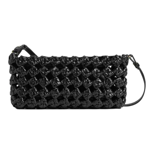 Bottega Veneta Kalimero Корова Кожа Переносная Сумка на Плечо Женская Черная