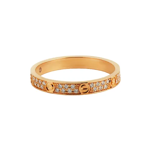 Cartier Кольцо LOVE, Маленькая Модель Розовое Золото, Бриллианты