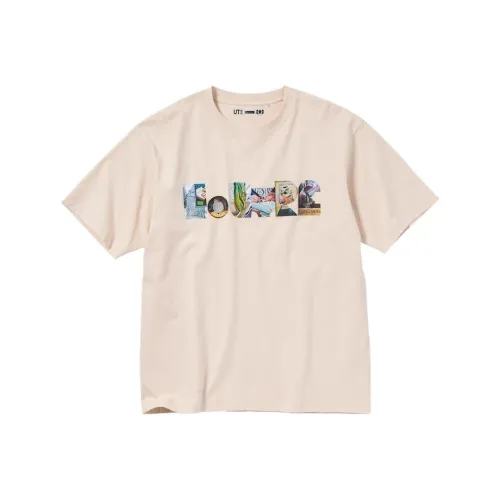 UNIQLO/UNIQLO X Louvre Co Бренд Натуральный Унисекс T Рубашки