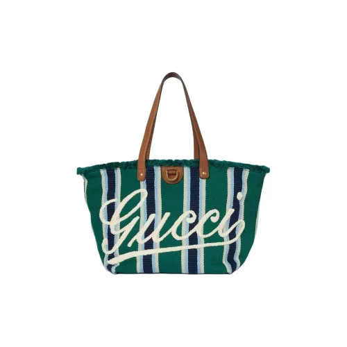 GUCCI Хлопок Тоут Сумка Сумка для покупок Сумка Сумка через плечо Средняя Женская Зеленая