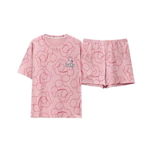 Городская красота Лето Комплект Пижама Женский Розовый