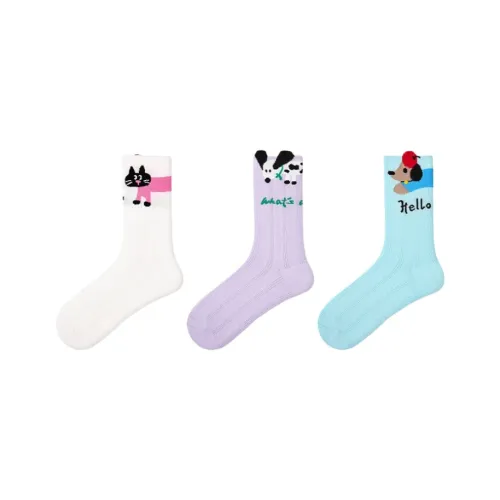 Vine Color Носки Crew Унисекс 3 упаковки Кошка And Собака Вечеринка