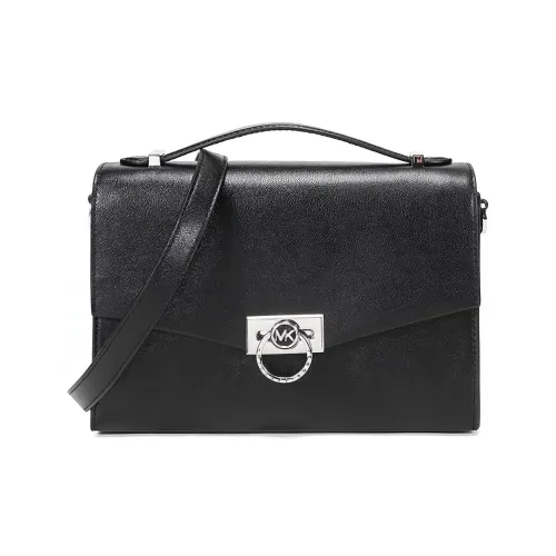 MICHAEL KORS Hendri Кожа Маленькая Квадратная Сумка Плечевая Сумка Сумка Средний Размер Женская Черная