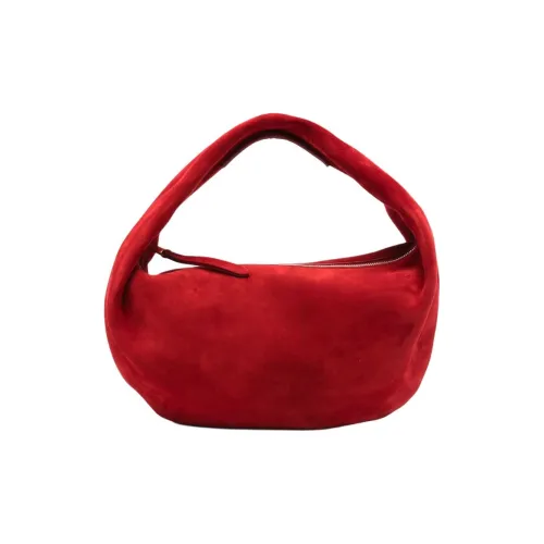 KHAITE Сумка из телятьей замши Полумесяц Сумка через плечо Средняя Женская Красная
