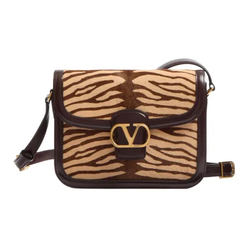 Valentino Garavani Телячья кожа Сумка через плечо Сумка на плечо Женская Бежевая и Темно-коричневая