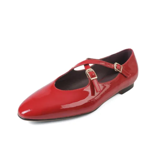 Hongyanglin Планшет Обувь Мэри Джейн Женская Анкора Красный