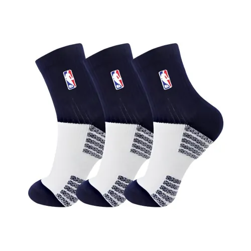 NBA Баскетбольные носки Мужские 3 упаковки отбеленный полуночный синий синий
