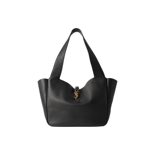 SAINT LAURENT LE5A7 Телячья кожа Тоут Сумка Сумка для покупок Сумка на плечо Женская Черная