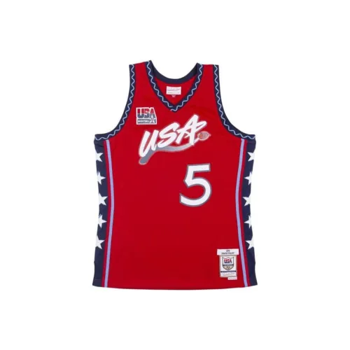 Mitchell Ness Красная Унисекс Футболка