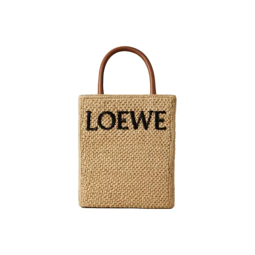 LOEWE Raffia Tote Bag Standard Women's Beige Black LOEWE Рафия Тоут Сумка Стандартная Женская Бежевая и Черная