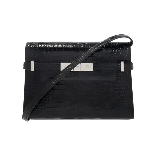 SAINT LAURENT Телячья кожа и металл Одно плечо Ручная сумка Сумка через плечо Маленькая Женская Черная