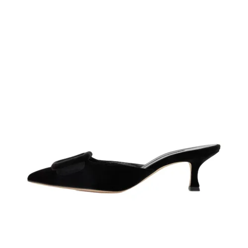 MANOLO BLAHNIK Домашние тапочки 5 см Женские Черные