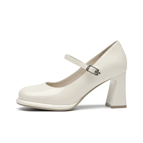 FIVE PLUS Туфли Мэри Джейн с грубым каблуком 7,5 см женские