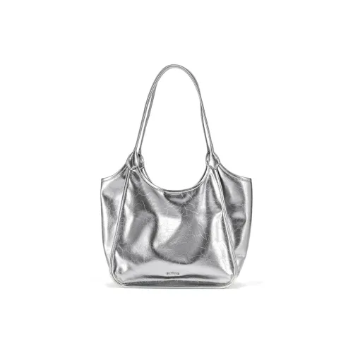 Simedin Коровья кожа Сумка через плечо Стандартная Женская Сияющий серебристый