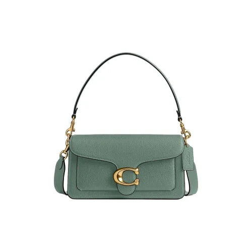 COACH Tabby Полированная галечная кожа одно плечо сумка среднего размера женский шалфейно-зеленый