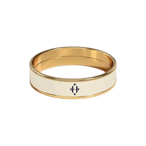 HERMES Кольца с золотым покрытием унисекс белый